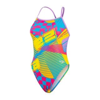 Speedo 8 Costume Intero Allover Digital Vback Donna Costumi Nuoto E Piscina Donna
