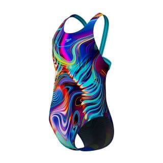 Speedo 8 Costume Intero Digital Allover Leaderback Bambina Costumi Nuoto E Piscina Junior