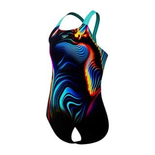 Speedo 8 Costume Intero Digital Placement Powerback Bambina Costumi Nuoto E Piscina Junior