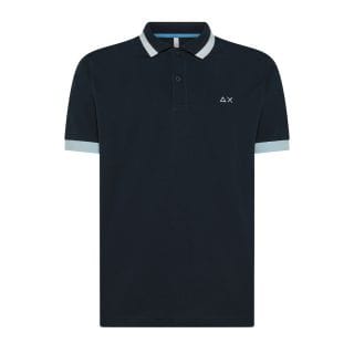 Sun 68 A35112 Polo Big Stripes On Collar Casual Uomo