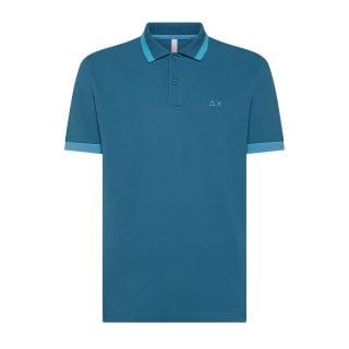 Sun 68 A35112 Polo Big Stripes On Collar Casual Uomo