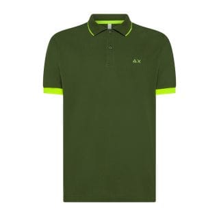 Sun 68 A35120 Polo Smal Stripe Fluo Casual Uomo