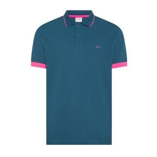 Sun 68 A36120 Polo Smal Stripe Fluo Casual Uomo