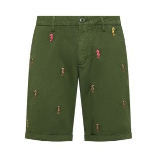 Sun 68 B35103 Bermuda Chino Con Risvolto Embrodery Casual Uomo