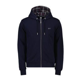 Sun 68 F44123 Felpa Cappuccio Inserti Tartan Casual Uomo