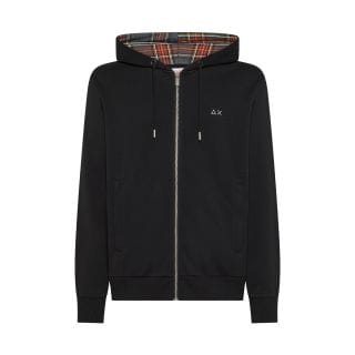 Sun 68 F45124 Felpa Cappuccio Inserti Tartan Casual Uomo
