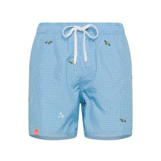 Sun 68 H34129 Boxer Ricamo All Over Su Vichy Mare Uomo