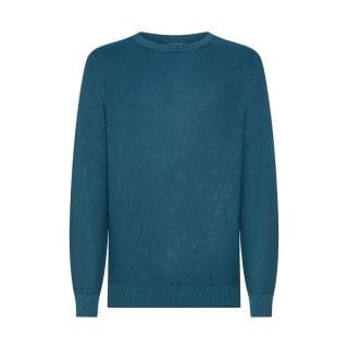 Sun 68 K35118 Maglione Girocollo In Cotone A Grana Di Riso Vintage Casual Uomo