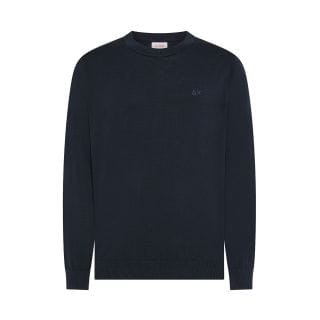 Sun 68 K36126 Maglione Girocollo Cotone Crep Lavato Casual Uomo