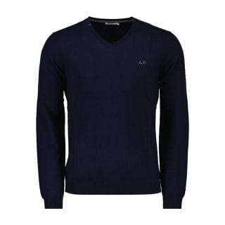 Sun 68 K43102 Maglione Scollo V In Cotone E Lana Casual Uomo