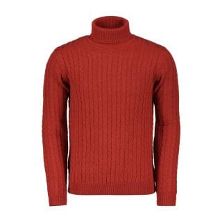 Sun 68 K43140 Maglione Dolcevita In Lana E Cachemire Treccia Casual Uomo
