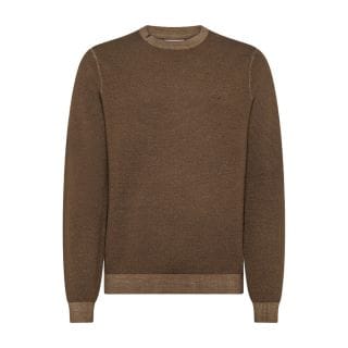 Sun 68 K44145 Maglione Girocollo In Lana A Grana Di Riso Vintage Casual Uomo