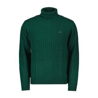 Sun 68 K44156 Maglione Dolcevita In Lana E Cachemire Treccia Casual Uomo