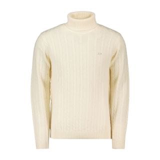 Sun 68 K44156 Maglione Dolcevita Lana Cachemire Treccia Casual Uomo