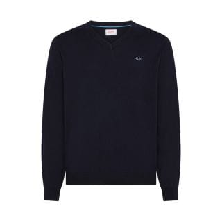 Sun 68 K45102 Maglione Scollo V Cotone Lana Casual Uomo