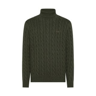 Sun 68 K45139 Maglione Dolcevita Lana Cachemire Treccia Casual Uomo
