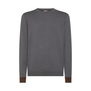 Sun 68 K45143 Maglione Girocollo Lana Cotone Toppa A Contrasto Casual Uomo