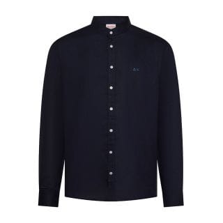 Sun 68 S36107 Camicia Collo Guru  In Lino Cotone Casual Uomo