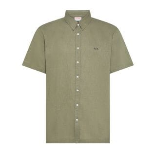 Sun 68 S36108 Camicia Mc In Lino Cotone Casual Uomo