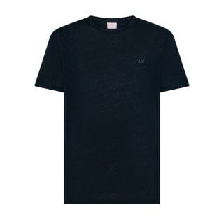 Sun 68 T36130 T-shirt Girocollo Jersey Linen Solid Casual Uomo