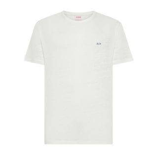 Sun 68 T36130 T-shirt Girocollo Jersey Linen Solid Casual Uomo