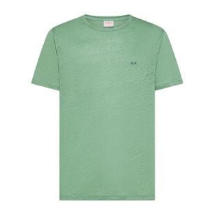 Sun 68 T36130 T Shirt Girocollo Jersey Linen Solid Casual Uomo