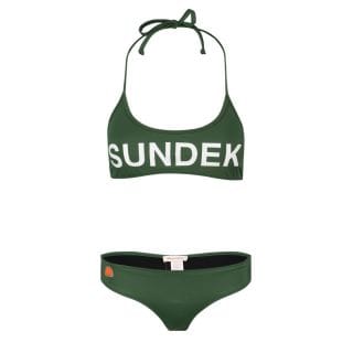 Sundek W405knl30lm Bikini Sporty Bralette Logo E Culotte Donna Mare Donna