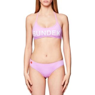 Sundek W405knl30lm Bikini Sporty Bralette Logo E Culotte Donna Mare Donna