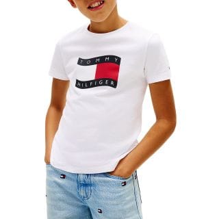 Tommy Hilfiger Kb0kb10275 T Shirt Wavy Flag Bambino Abbigliamento Bambino Junior