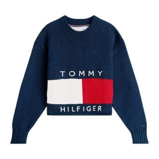 Tommy Hilfiger Kg0kg08922 Maglione Boxi Heritage Bambina Abbigliamento Bambino Junior