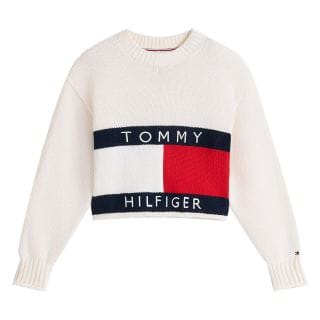 Tommy Hilfiger Kg0kg08922 Maglione Boxi Heritage Bambina Abbigliamento Bambino Junior