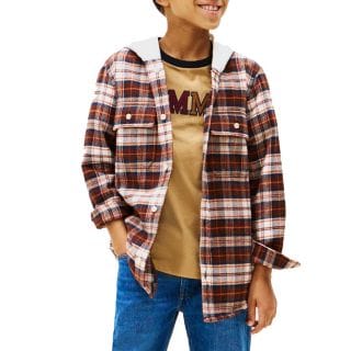 Tommy Hilfiger Thkb0kb10012t Overshirt Cappuccio Bambino Abbigliamento Bambino Junior