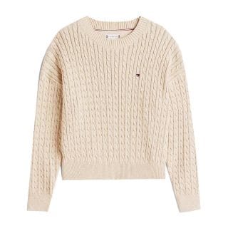 Tommy Hilfiger Thkg0kg08848t Maglione Giro Treccia Bambina Abbigliamento Bambino Junior