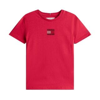 Tommy Hilfiger Thkg0kg09012t T-shirt Strass Bambina Abbigliamento Bambino Junior