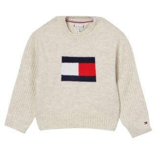 Tommy Hilfiger Thkg0kg09335t Maglione Giro Flag Bambina Abbigliamento Bambino Junior