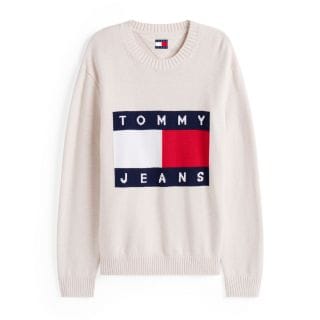 Tommy Jeans Dm0dm22105 Maglione Girocollo Melange Flag Casual Uomo