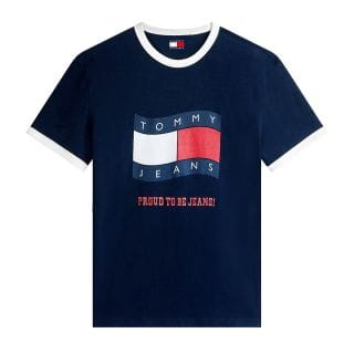 Tommy Jeans Dm0dm22537 T-shirt Waving Flag Casual Uomo