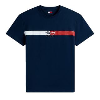 Tommy Jeans Dm0dm22539 T-shirt Signature Stripe Casual Uomo