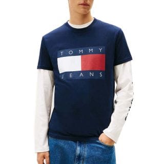 Tommy Jeans Dm0dm22645 T Shirt Big Flag Casual Uomo