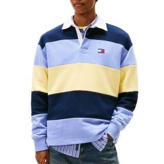 Tommy Jeans Dm0dm22727 Polo Relax Badge Stripe Rugby Casual Uomo