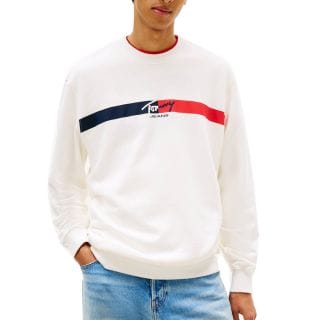 Tommy Jeans Dm0dm23019 Felpa Girocollo Sign Stripe Casual Uomo
