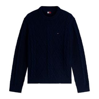 Tommy Jeans Dm0dm23405 Maglione Girocollo Reg Flag Cable Casual Uomo