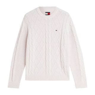 Tommy Jeans Dm0dm23405 Maglione Girocollo Reg Flag Cable Casual Uomo