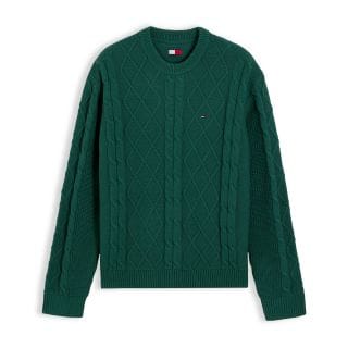 Tommy Jeans Dm0dm23405 Maglione Girocollo Regular Cable Casual Uomo