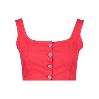 Tommy Jeans Dw0dw15664 Top Crop In Denim Donna Casual Donna