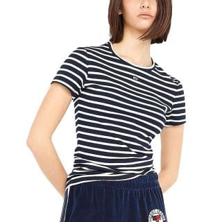 Tommy Jeans Dw0dw17383 T Shirt Slim Essential Rib Donna Casual Donna