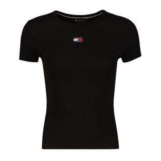 Tommy Jeans Dw0dw17881 T-shirt Slim A Coste Badge Donna Casual Donna