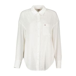 Tommy Jeans Dw0dw17987 Camicia Over In Viscosa E Lino Donna Casual Donna