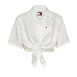 Tommy Jeans Dw0dw20286 Camicia Ss In Lino Donna Casual Donna