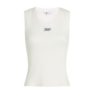 Tommy Jeans Dw0dw21369 Canotta Slim Script Rib Ank Top Donna Casual Donna